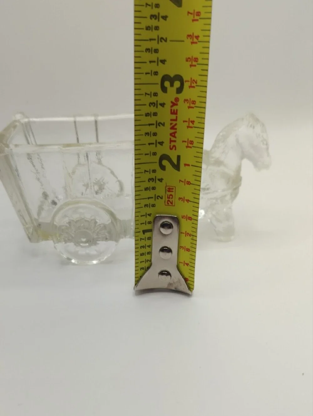 Small Clear Jeannette Glass Horse-Drawn Cart Nuts/Candy Dish
